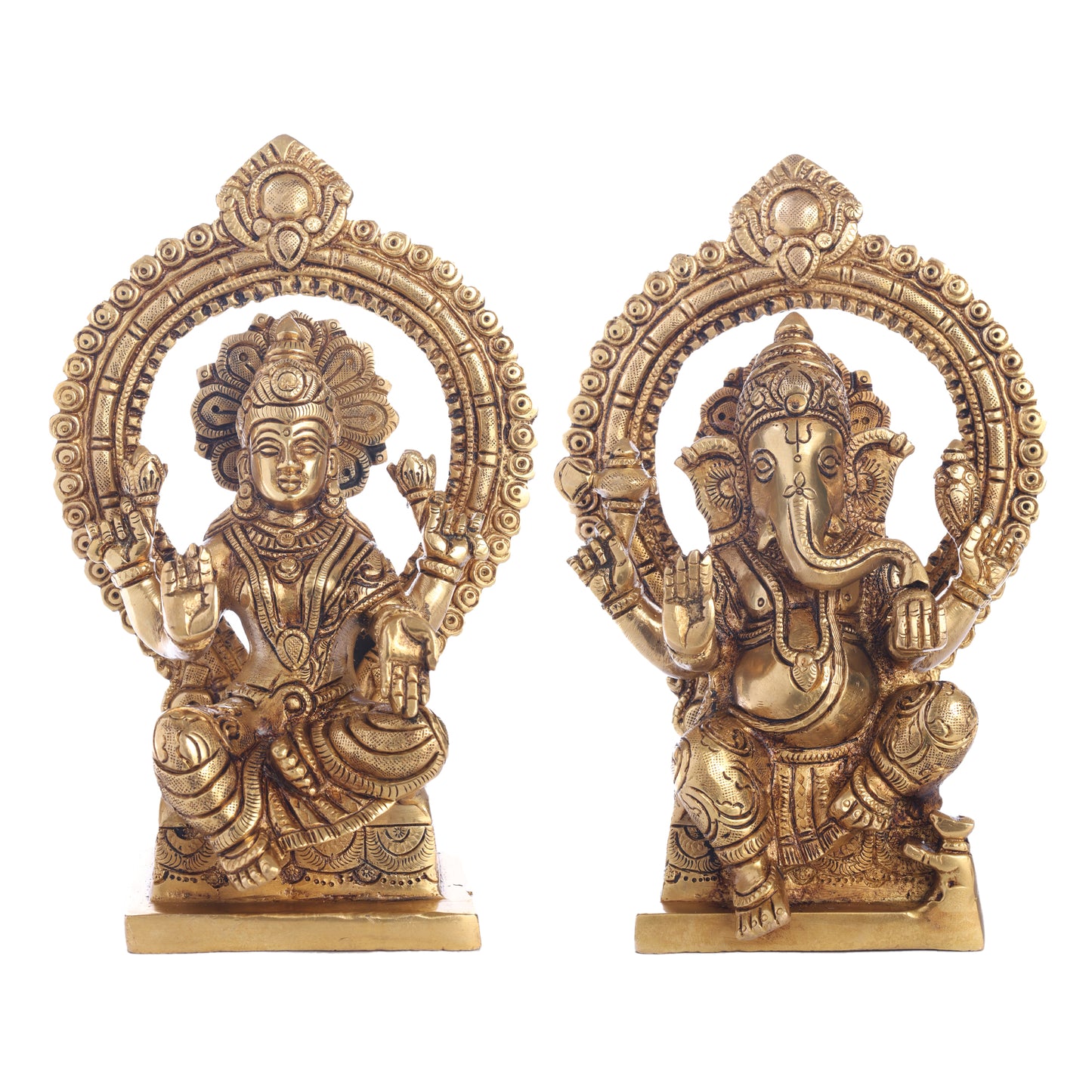 Ganesh Laxmi Combo (Pure Brass, 7 Inch)