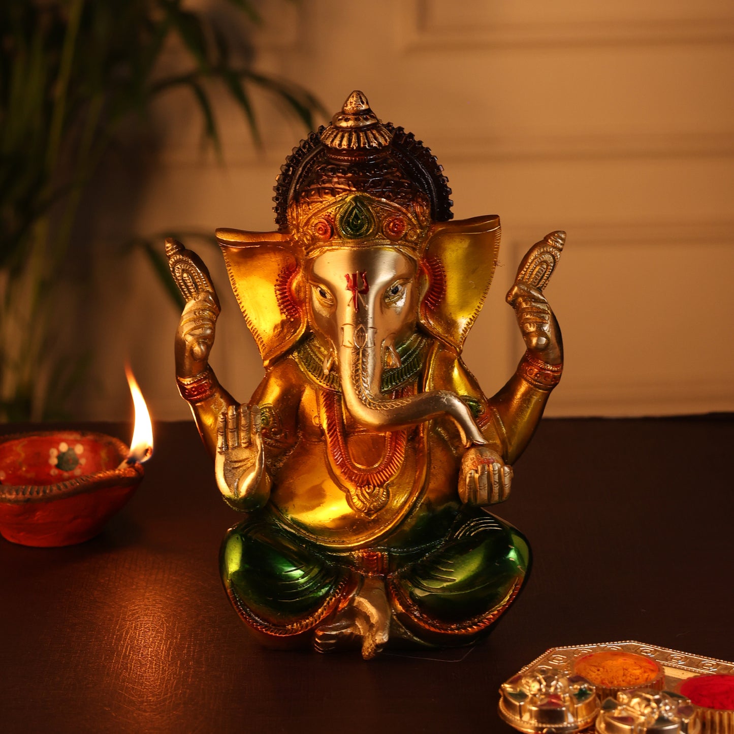 Pure Brass Ganesh Idol (7 inch)