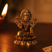Ganesh Lakshmi Brass Idol combo (Pure Brass, 2 inch)