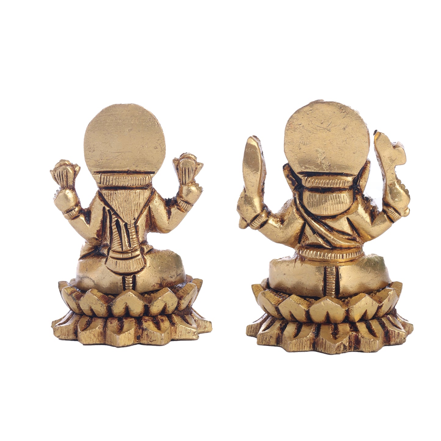 Ganesh Lakshmi Brass Idol combo (Pure Brass, 2 inch)
