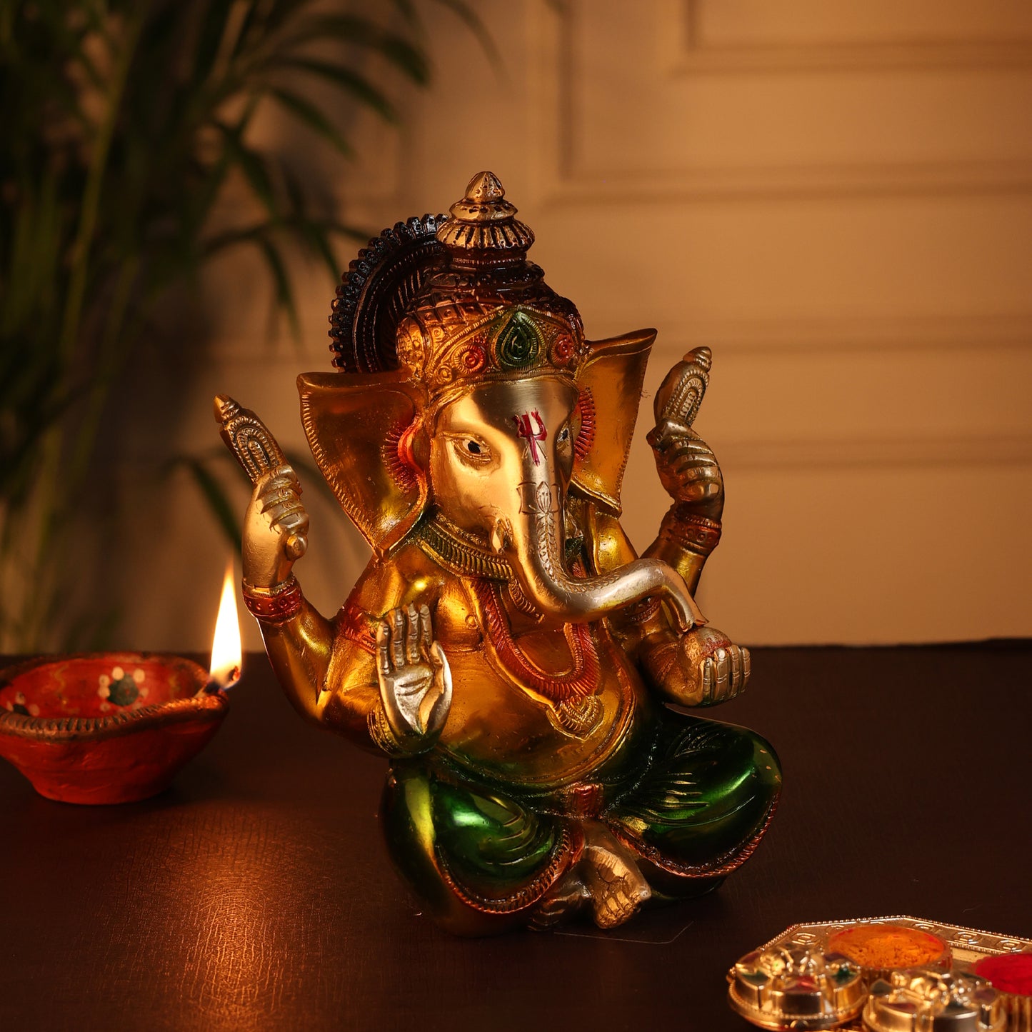 Pure Brass Ganesh Idol (7 inch)